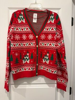 Disney Red Green Holiday Castle Fair Isle Cardigan